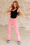 Judy Blue High Rise Cargo Straight Jeans in Pink