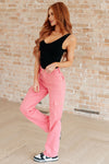 Judy Blue High Rise Cargo Straight Jeans in Pink