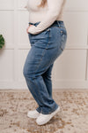 Judy Blue  Mid Rise Cell Phone Pocket Dad Jeans