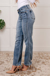 Judy Blue  Mid Rise Cell Phone Pocket Dad Jeans