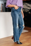 Judy Blue High Rise 90's Straight Jeans in Dark Wash