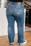 Judy Blue High Rise 90's Straight Jeans in Dark Wash