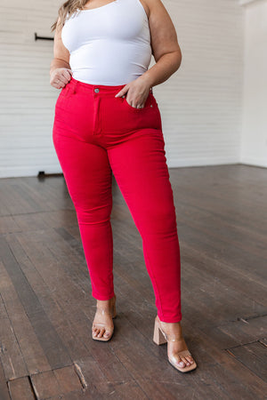 Judy Blue Skinny Jeans in Red