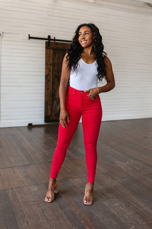 Judy Blue Skinny Jeans in Red