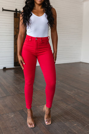 Judy Blue Skinny Jeans in Red