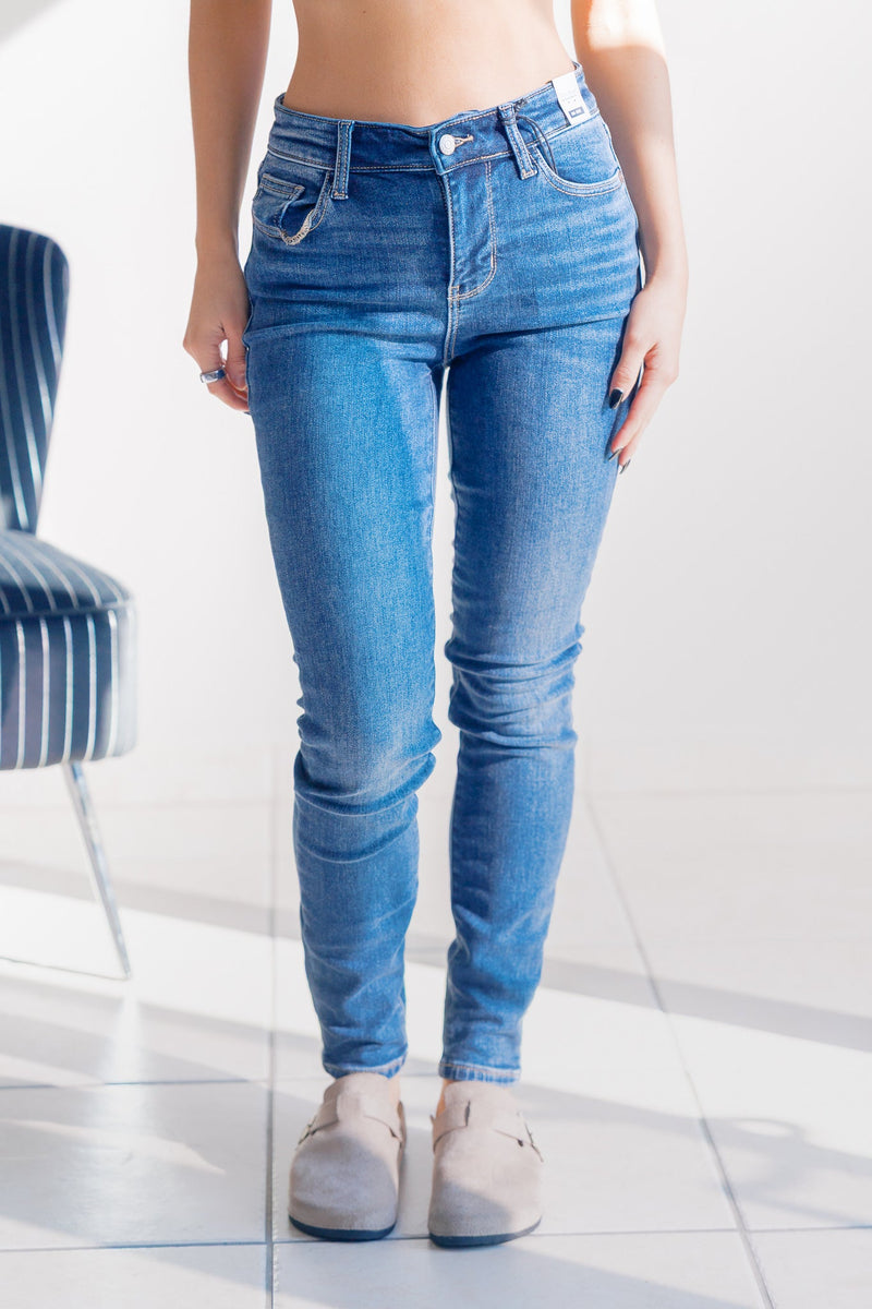 Judy Blue Mid Rise Thermal Skinny Jeans
