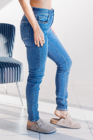 Judy Blue Mid Rise Thermal Skinny Jeans