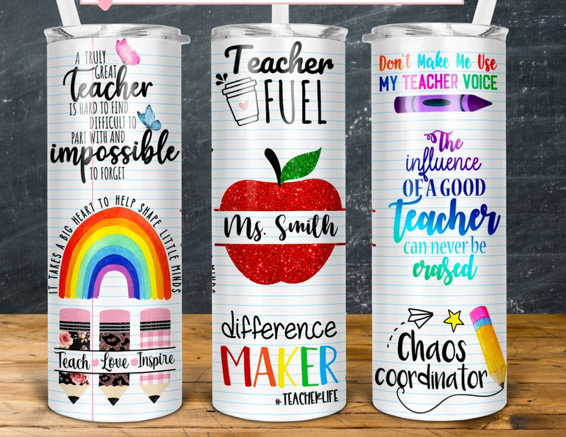(Custom) Teacher 20oz Skinny Tumbler