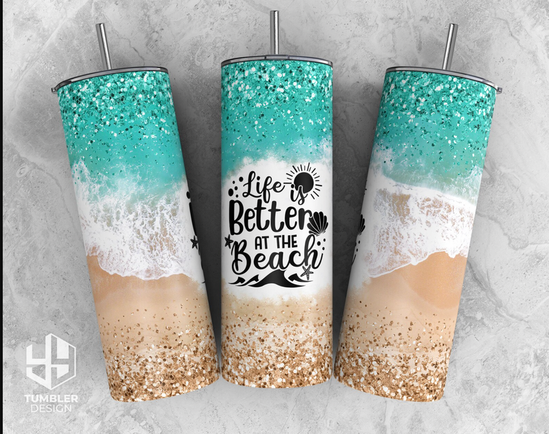 Life is Better at the Beach 20oz Skinny Tumbler