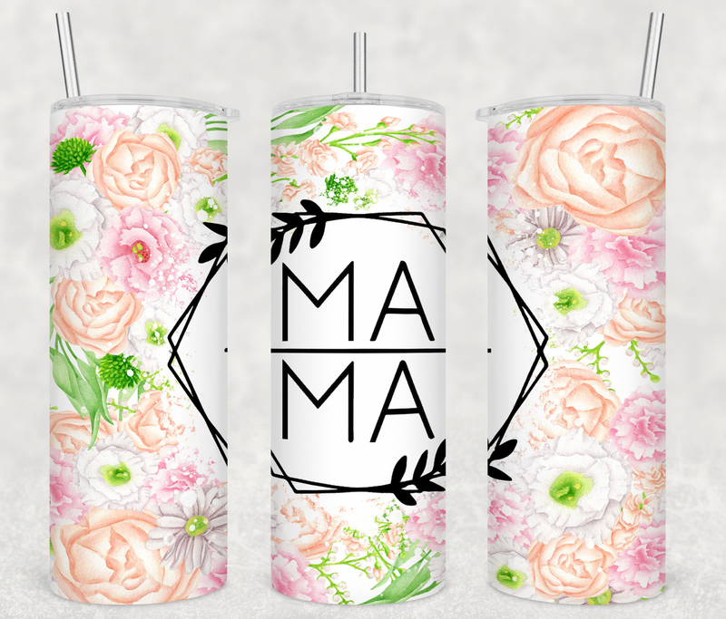 Floral Square Mama 20oz Skinny Tumbler