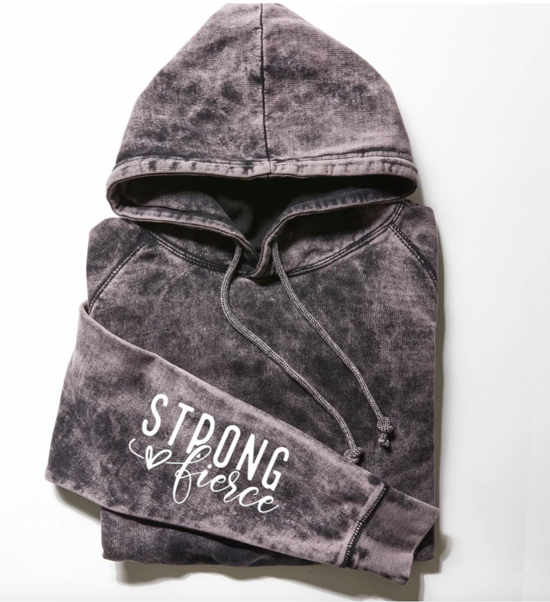 Strong Fierce Vintage Wash Graphic Hoodie