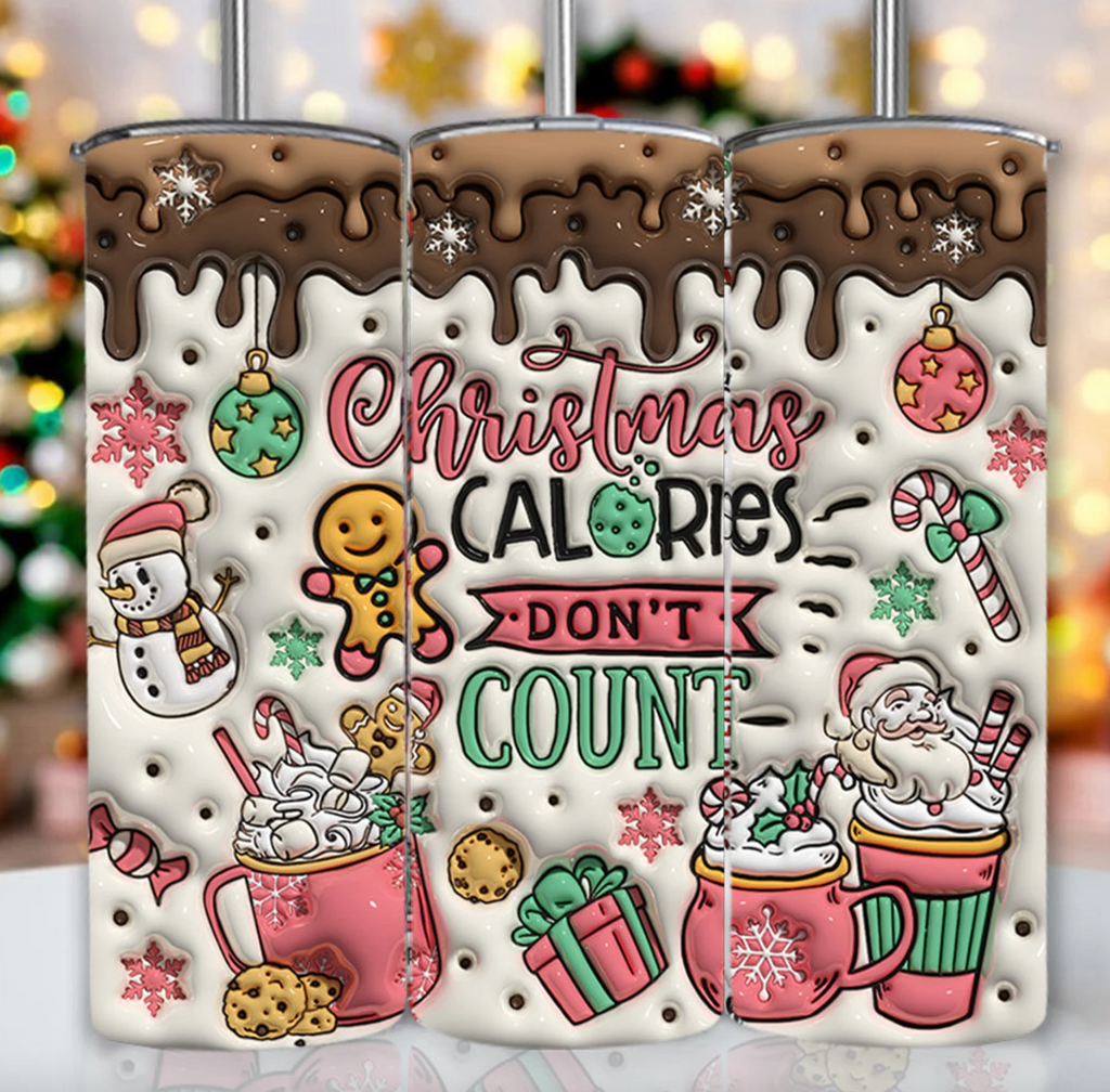 Christmas Calories Don't Count 20oz Skinny Tumbler