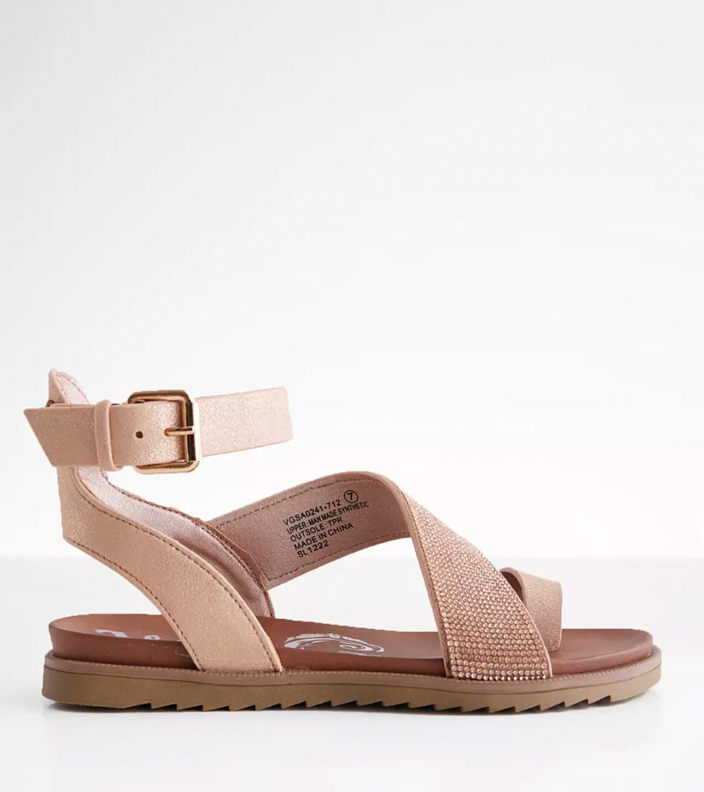 Very G Sandals in Rose Gold and Glitter