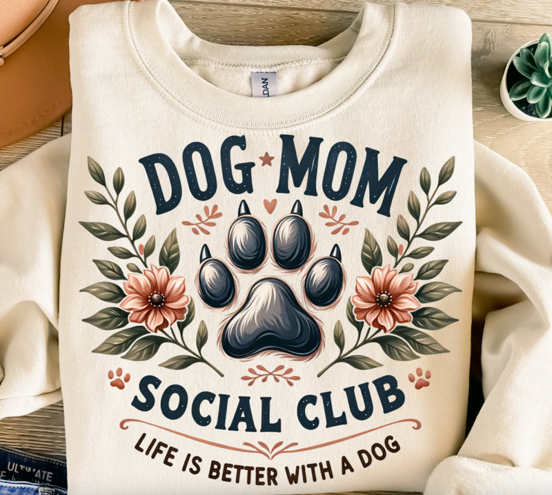 Dog Mom Social Club Graphic Tee or Pullover