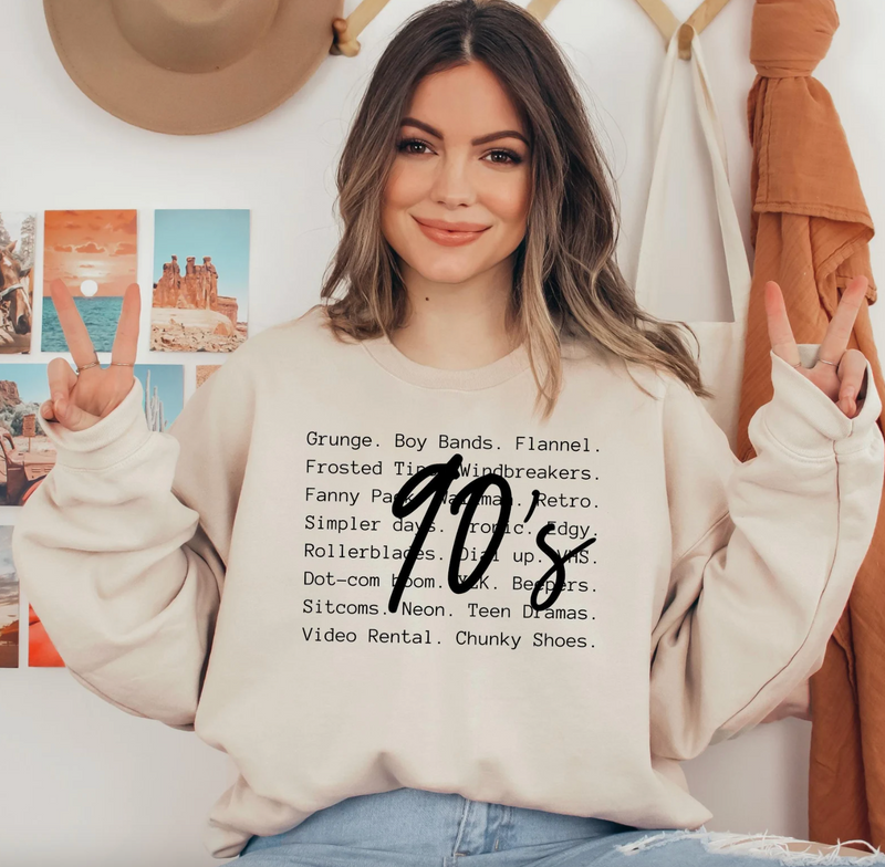 90's Words Graphic Tee or Pullover