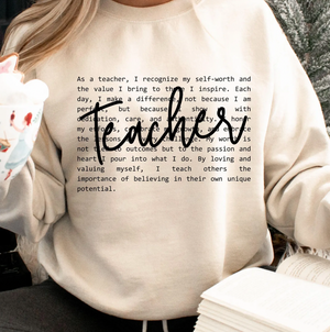 Teacher Note To Self Graphic Tee or Pullover