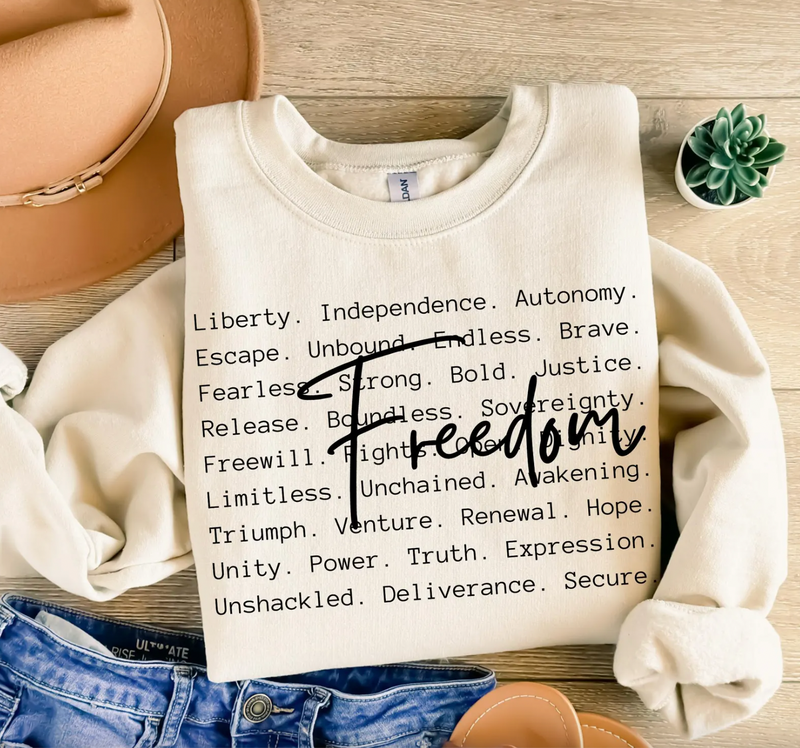 Freedom Words Graphic Tee or Pullover