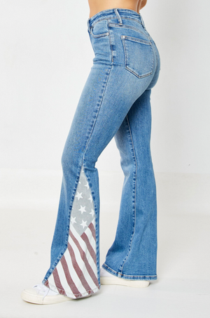 Judy Blue Freedom Rings Flare Jeans