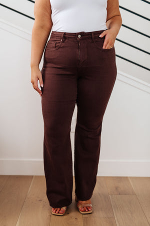 Judy Blue High Rise Timmy Control Flare Jeans in Espresso