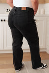 Judy Blue High Rise Rigid Magic 90's Distressed Straight Jeans in Black