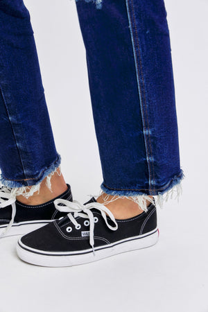 Judy Blue High Rise Rigid Magic Distressed Straight Jeans