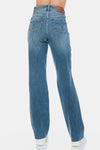 Judy BlueTummy Control Cut Raw Hem Straight Jeans