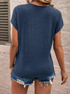 Today's The Day Lace Detail V-Neck Short Sleeve Top (Pink Label)