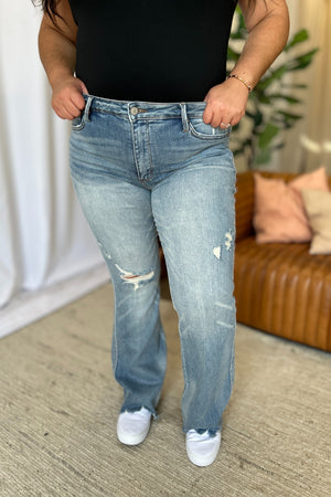Judy Blue Tummy Control Distressed Flares