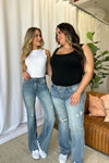 Judy Blue Tummy Control Distressed Flares