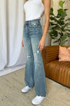 Judy Blue Tummy Control Distressed Flares