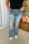 Judy Blue Tummy Control Distressed Flares