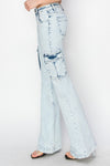 Risen Size High Rise Cargo Flare Jeans