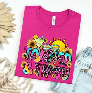 FestiviTees Women - Apparel - Shirts - T-Shirts Tanned & Tipsy Graphic Tee