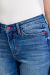 Judy Blue Plaid Cuffed Straight Leg Jeans