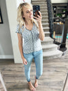 See You Tonight V-Neck Cap Sleeve in Black