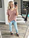 Middle Child Sweater Knit Short Sleeve Top (Multiple Colors)