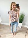Open Your Eyes Floral Top in Toffee
