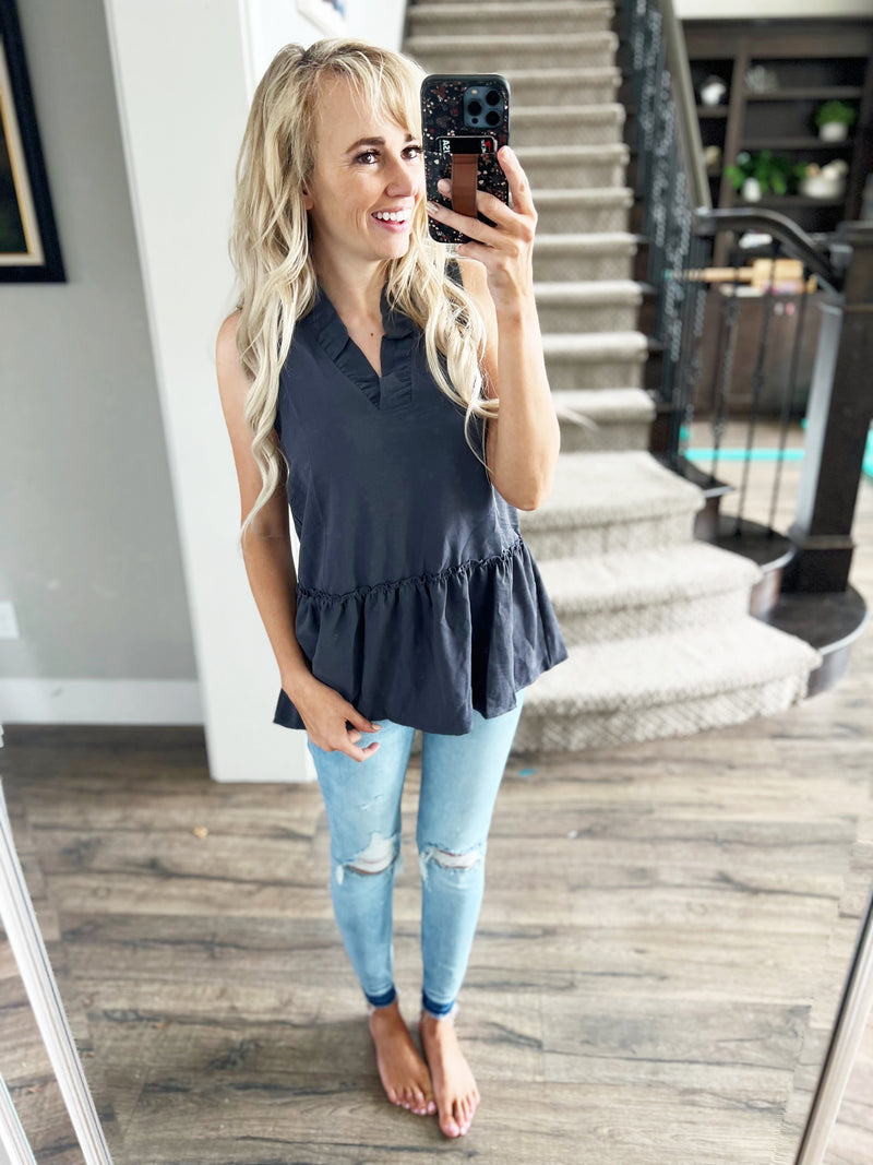 Summer Camp Solid Tank with Ruffles (Multiple Colors)