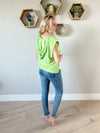 Take The Risk Hooded Muscle Tank Top in Jade Lime