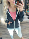 Go Crazy Full Zip Hoodie in Charcoal