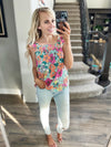 Passionate for Floral Shirred Detail Top