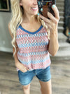 Showstopper V-Neck Tank Chevron Tank in Red, White, & Blue