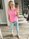 Uptown Girl Ruffled Cap Sleeve Top in Vintage Fuchsia