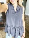 Summer Camp Solid Tank with Ruffles (Multiple Colors)