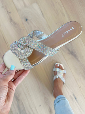 Compared To You Sandals in Silver Sparkle (SALE)