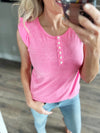 Uptown Girl Ruffled Cap Sleeve Top in Vintage Fuchsia