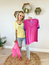 Remarkable Moments Melange Short Sleeve V-Neck (Multiple Colors)