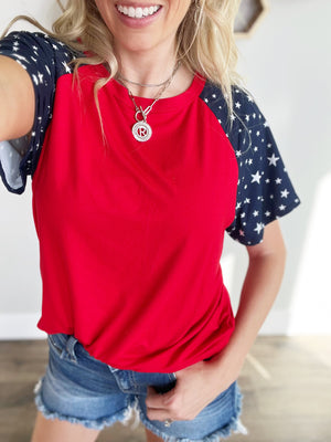 Fireworks Red, White, and Blue Short Sleeve
