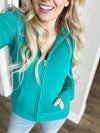 Just Say Yes Full Zip Hoodie in Teal