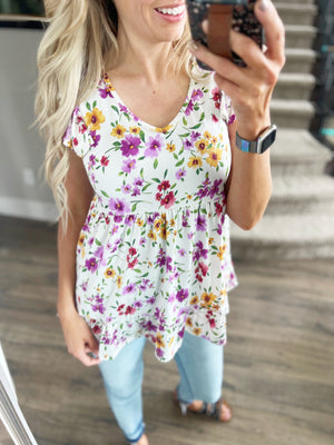 Just Wanna Tell You How I'm Feelin' Floral Babydoll in Off-White